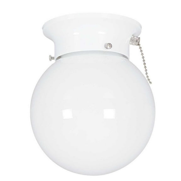 Sunset Lighting F2204 1 Light 6" Wide Flush Mount Globe Ceiling Fixture - White
