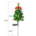 thumbnail image 2 of 2 Set Solar Christmas Decorations Trees Lights Outdoor Waterproof, Solar Xmas Pathway Lights with Bow and Bell, Solar Stake Lights Xmas Tree Garden Decor for Pathway Lawn Patio, 2 of 8