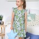thumbnail image 4 of Balery Cute Floral Frog Camisón de princesa para niñas, pijama de algodón con mangas abullonadas, suave y bonito.-Large, 4 of 6