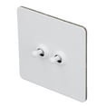 thumbnail image 1 of Interruptor De Palanca De 2 , Interruptor De Palanca De Pared AC250V Panel De Acero Inoxidable De Diseño Minimalista Para Uso Doméstico Y De Oficina, 1 of 7