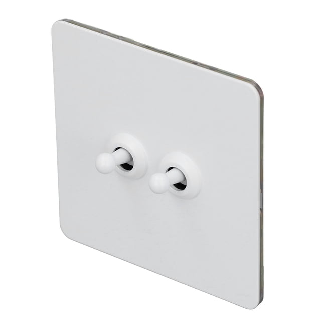 Interruptor De Palanca De 2 , Interruptor De Palanca De Pared AC250V Panel De Acero Inoxidable De Diseño Minimalista Para Uso Doméstico Y De Oficina