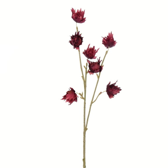Vickerman 24" Artificial Burgundy Hibiscus Spray. Includes 3 sprays per pack.
