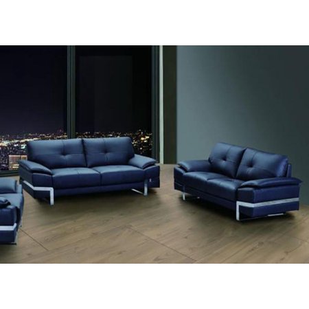 Maxwest P821 Contemporary Black Genuine Italian Leather Sofa