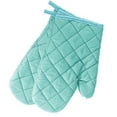 thumbnail image 2 of 1 Pair Oven Mitts, Premium Heat Resistant Kitchen Gloves Cotton & Polyester Quilted Oversized Mittens, Kitchen Essentials (Sky Blue), 2 of 7