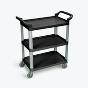 Luxor 3 Shelf Black Serving Cart