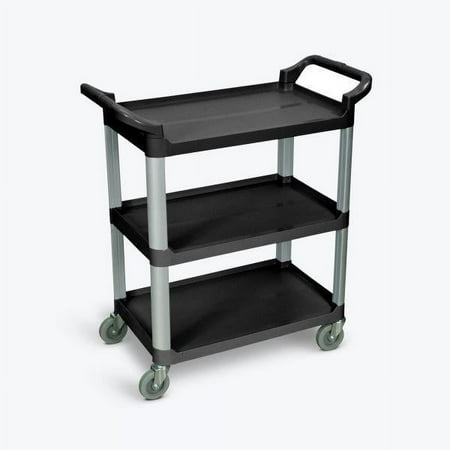 Luxor 3 Shelf Black Serving Cart