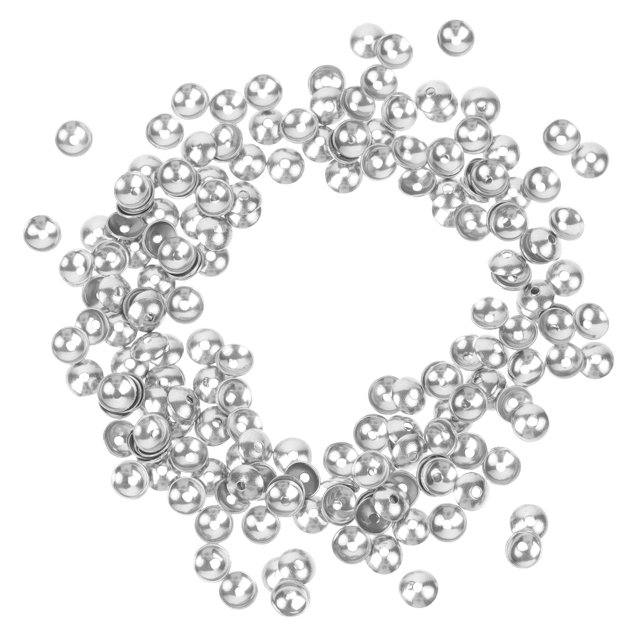 OULII 200 Pcs Capuchons de Perles en Dôme Argenté pour Fabrication de Bijoux DIY en Acier Inoxydable