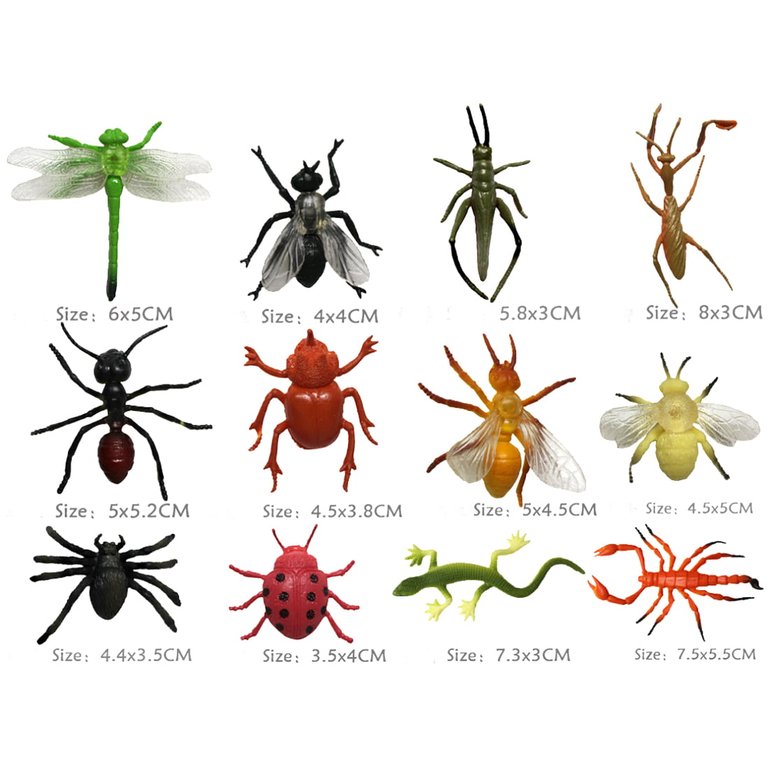 12pcs Plastic Insect Model for Kid toy Novelty Tricky toy~SG 
