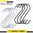 thumbnail image 4 of Small S-Hooks (20 Pieces), Multi-Function Metal Hooks for Kitchen Bathroom Bedroom Office Garden (Black) (Small), 4 of 5