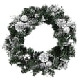 thumbnail image 2 of Ludlz Artificial Wreath with Light Easy to Use PVC Snow Bristle Pine Cone Round Garland Decor for Front Door, 2 of 8