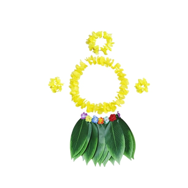 Soidarity Juego de 5 unidades de de hierbas de diseño Simple, traje de baile de hojas tropicales, faldas, tocado, corona, accesorio para banquete Deportes acuáticos Amarillo Soidarity OD030812-03