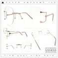 thumbnail image 2 of Luxury Fashion Rectangular Rimless Oversize Butterfly Clear Lens Eye Glasses Rose Gold Pink, 2 of 8