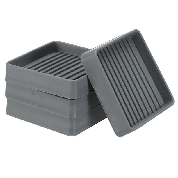 Uxcell Copas de muebles de goma cuadradas antideslizantes para proteger el suelo de los pies de los muebles, cama, sofá, silla, gris 2.5"x2.5"
