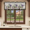 thumbnail image 6 of Spring Floral Curtain Valances for Windows, Kitchen Valance Window Treatments Panel 2 Pack, Pastoral Bottle Flowers Wood Brown Plaid Rod Pocket Short Curtains for Bathroom Bedroom 42 x 12 Inch, 6 of 8