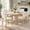 Natural, variant on Leovanni 59inch Rectangle Dining Table Set for 4, Modern 5-Piece Kitchen & Dining Room Set with Upholstered Chairs, Natural