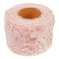 thumbnail image 1 of 1 Roll Floral Voile Ribbon Bowknot DIY Embroidered Sequin Webbing Ribbon, 1 of 8