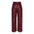 thumbnail image 4 of Under $10 Women's Faux Leather Pants Vintage Pu High Waist Wide Leg Pants with Pockets Y2k Pleated Going Out Motorcycle Trousers, 4 of 4