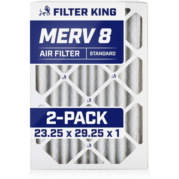 Filter King 23.25x29.25x1 Air Filter | 2-PACK | MERV 8 HVAC Pleated A/C Furnace Filters | MADE IN USA | Actual Size: 23.25 x 29.25 x .75"