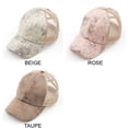 thumbnail image 2 of CC Faux Leather Criss-Cross Elastic Back Women's Ponytail Dad Cap Hat, 2 of 2