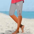 thumbnail image 3 of GHSOHS Leggings for Women Yoga Pants High Waisted Leggings for Women Jeggings Tights High Waist Capri Leggings for Women Summer Beach Pants Casual Exercise Stretch Leggings Hollow Cropped Pants C,M, 3 of 4