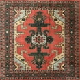 thumbnail image 1 of Ahgly Company Indoor Square Traditional Saffron Red Persian Area Rugs, 7' Square, 1 of 6