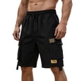 thumbnail image 2 of LEKWK Cargo Shorts for Men Elastic Waist Athletic Shorts Quick Dry Straight Leg Shorts Loose Fit Drawstring Short with Pockets Hiking Climbing Outdoors Bottom, 2 of 5
