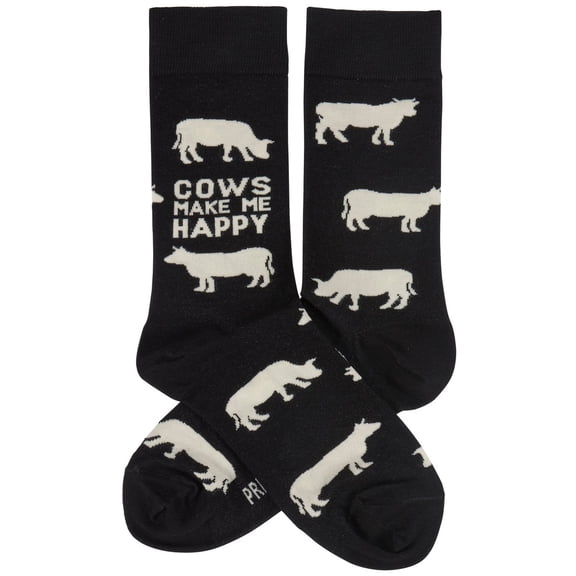 Primitives by Kathy Cows Make Me Happy Socks