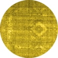 thumbnail image 1 of Ahgly Company Machine Washable Indoor Round Persian Yellow Traditional Area Rugs, 7' Round, 1 of 4