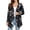 Astronaut Starry Night, variant on Women Lightweight Open Front Cardigan Long Sleeve Casual Outerwear, Relaxed Fit with V Neck Hip‑Length Irregular Hem, Trendy Draped Front Outfit, Fall Layering Top, Blue Ikat Chevron Print