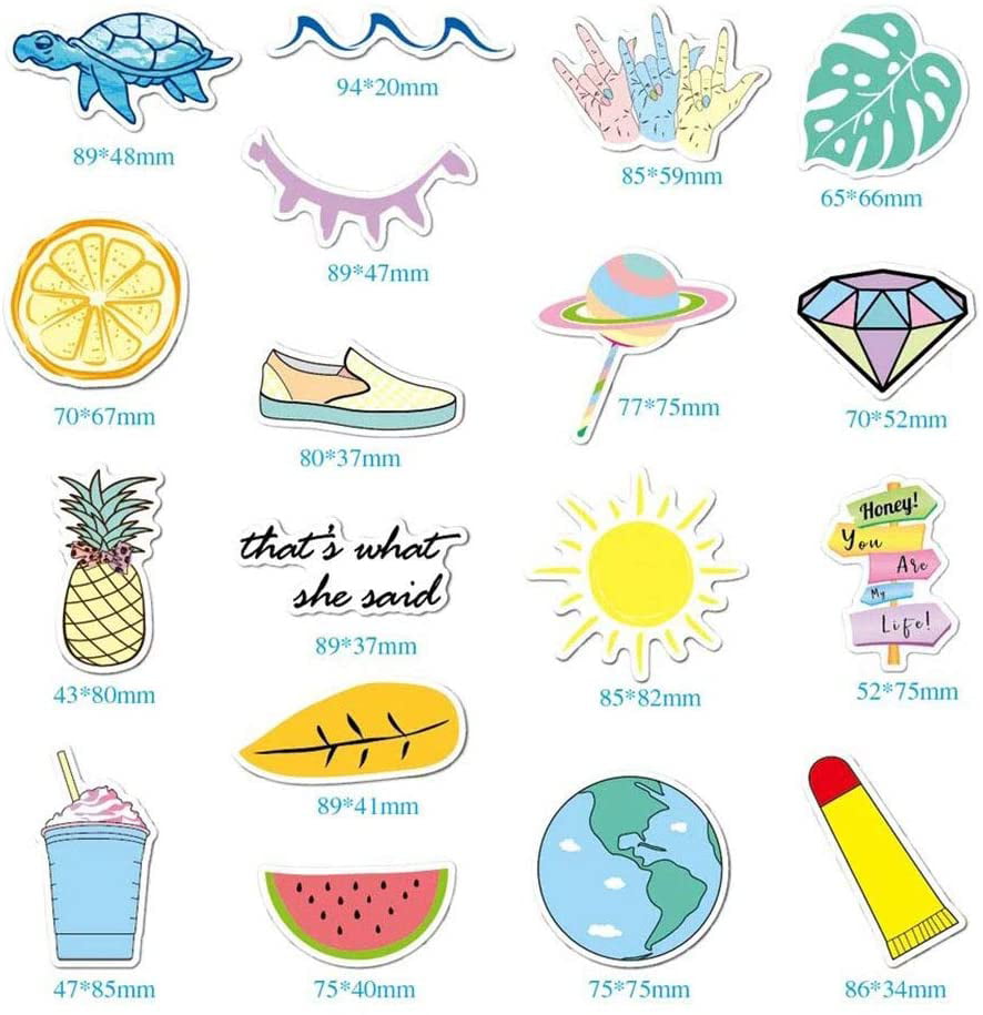 Stickers for Water Bottles Big 53-Pack Cute,Waterproof,Aesthetic,Trendy Stickers for Teens,Girls Perfect for Waterbottle,Laptop,Phone,Travel Extra Durable 100% Vinyl Black and White 50 