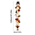 thumbnail image 2 of 47"Glowing Christmas Door Hanger, Lighted Christmas Door Hanger, Rustic Quilted Fabric Wreath, Merrycascade Light-Up Christmas Decoration, 7 Festive Light Designs, Vertical Display (Snowman-B), 2 of 7