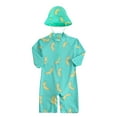 thumbnail image 1 of Odeerbi 6M-2Y Traje de Baño de Manga Larga Con Gorro de Baño Para Niñas Y Niños Traje de Baño de Entrenamiento de Surf de Una Pieza, 1 of 5