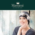 thumbnail image 2 of MASUMI Chemo Organic Headwear - YANNA Headscarf | Cancer Headwear for Women with Hair Loss | Alopecia Hats & Coverings | Turban | 95% Breathable Bamboo (Navy Mosaica Linea), 2 of 9