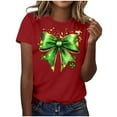thumbnail image 2 of Elvqul T-Shirts à Manches Courtes pour Femmes Col Rond T-Shirts Décontractés Grande Taille Imprimé Vert Hauts de la Saint-Patrick pour Dames Vacances, 2 of 5