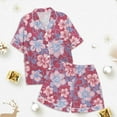 thumbnail image 4 of Ensemble de Pyjama pour Filles Imprimé Manches Courtes Chemise Boutonnée Ensemble Ensemble de Pyjamas Classique Pyjamas de Noël pour Filles Garçons Filles Mode, 4 of 5