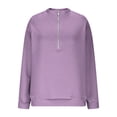 thumbnail image 2 of Comdrip Half Zip Pullover Women, Womens Fall Long Sleeve Quarter Zip Sweatshirts Y2K Clothes Ladies Pullovers Shirts Tops Pullover Sweatshirts for Women Purple 2XL, 2 of 5