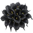 thumbnail image 1 of 24 Pcs Calla Lilies Artificial Latex, Realistic Single Stem Calla Lily Flower Bouquet (Black), 1 of 4