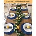 thumbnail image 4 of 15 Inch Round Placemats Set of 6, Rustic Botanical Non Slip Heat Insulation PP Table Mats, Japanese Herb on Navy Blue Simple Art Washable Place Mats for Kitchen Dining Party Table Decor, 4 of 7