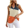 thumbnail image 2 of Yourumao Womens Tank Tops Button Up Henley Shirts Sleeveless Color Block Tunics Loose Fit Tshirts Summer Outdoor Blouses, 2 of 6