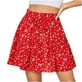 thumbnail image 4 of Lilgiuy Woman Chiffon Package Hip High Waist Printed Skirt Small Floral A-line Skirt,Red,6（M） Winter Fashion 2022, 4 of 4
