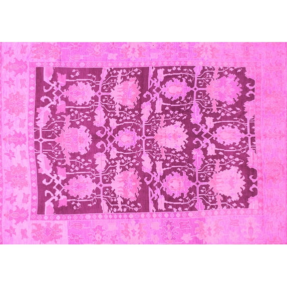 Ahgly Company Indoor Rectangle Abstract Pink Modern Area Rugs, 2' x 3'