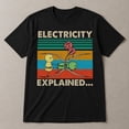 thumbnail image 3 of Electricity Explained Graphic T-Shirt, Retro Science Humor Unisex Classic Fit Tee, 3 of 9