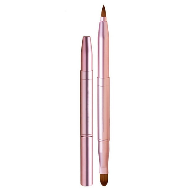 Xihbxyly Pincel Labial Retráctil, Aplicador de Maquillaje de Doble Punta, Diseño Compacto para Lápiz Labial y Corrector, Fácil de Limpiar y Guardar, Perfecto para Retoques En Cualquier Lugar, Herrami