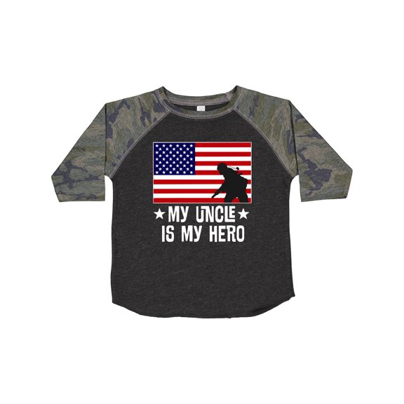 Inktastic Military Uncle is My Hero US Flag Boys or Girls Toddler T-Shirt