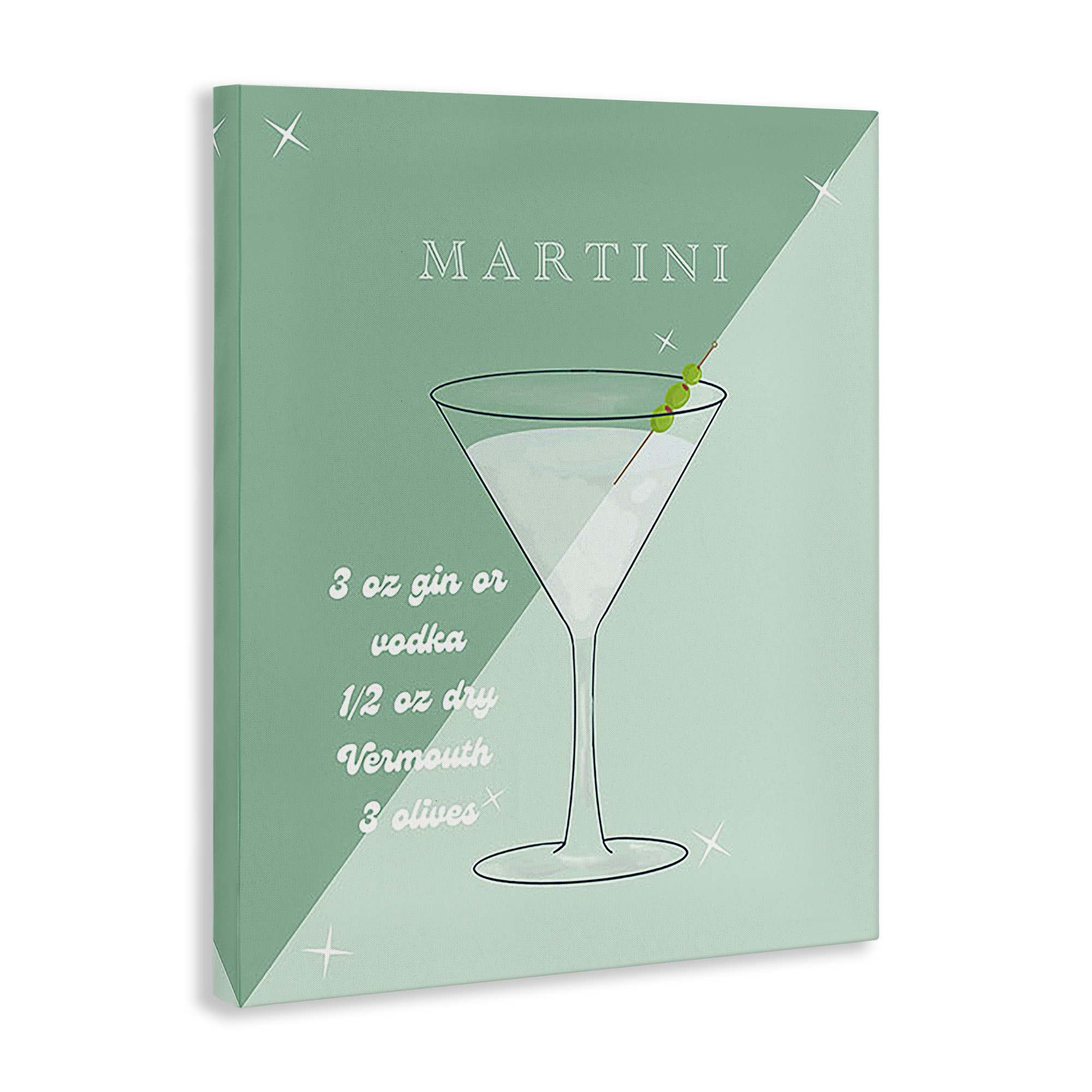 Stupell Industries Modern Martini Recipe Food & Beverage Painting Wrapped Canvas Art Print Wall Art, 16 x 20