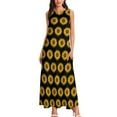 thumbnail image 3 of 2024 Yellow Flower Dress Sunflower Print Cute Maxi Dress Korean Fashion Casual Long Dresses Summer Sleeveless Clothing Big Size 4XL, 3 of 6