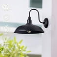 thumbnail image 5 of GOALPLUS 16 Inch Dome Barn Light for Porch, Large Gooseneck Outdoor Light Fixture with Wall Mount, Black Exterior Wall Sconce Lamp for Farmhouse Garage Door, 5 of 9