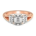 thumbnail image 3 of IGI Certified 2 Carat Emerald Shape Lab Grown Diamond Engagement Ring | 14K Rose Gold | Bethany Three Stone Side Oval Diamond Ring | FG-VS1-VS2 Quality Friendly Diamonds, 3 of 6