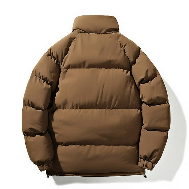 Xysaqa Men's Puffer Jacket Full Zip Stand Collar Winter Bubble