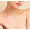 thumbnail image 2 of Starchenie Cross Rotated Crown Birthstone Necklace 14K Gold Plated May Emerald Faith Cross Pendant Necklaces for Women Jewelry, 2 of 4
